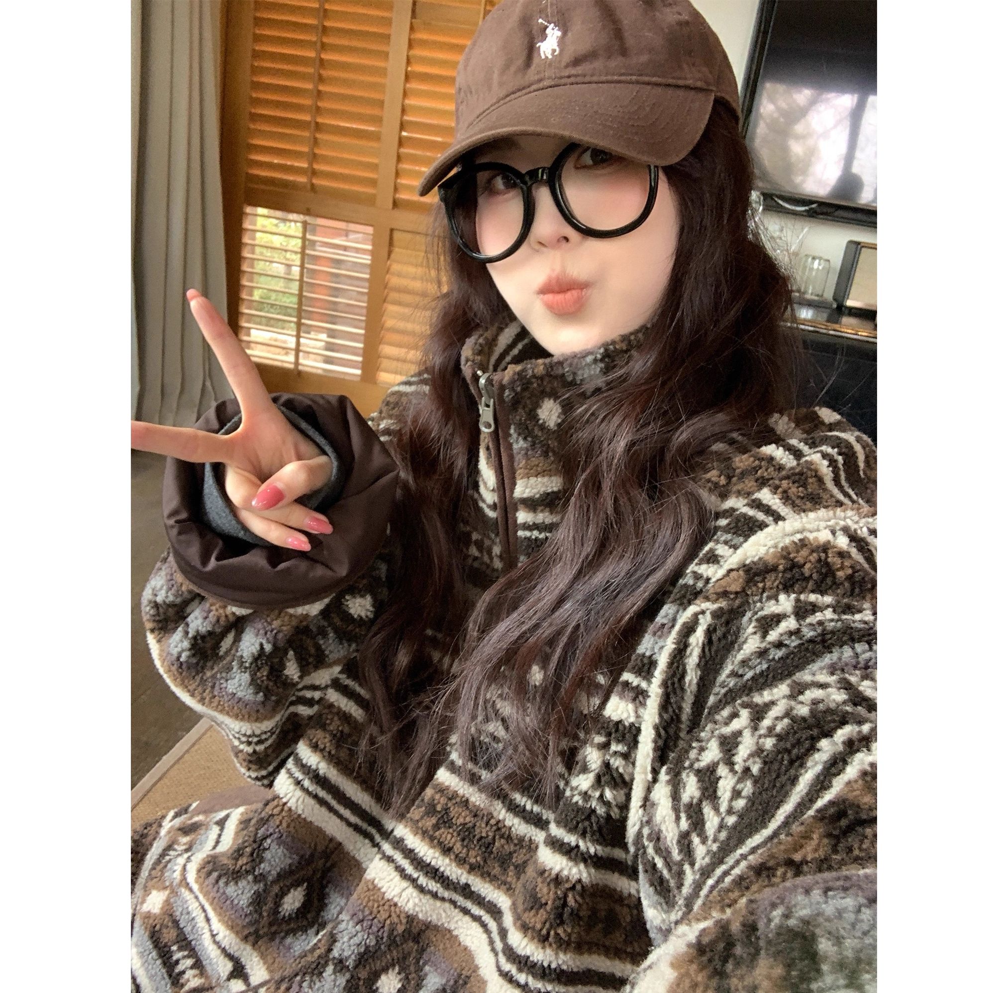 【NAZ微胖大码定制】双面可穿立领花纹外套