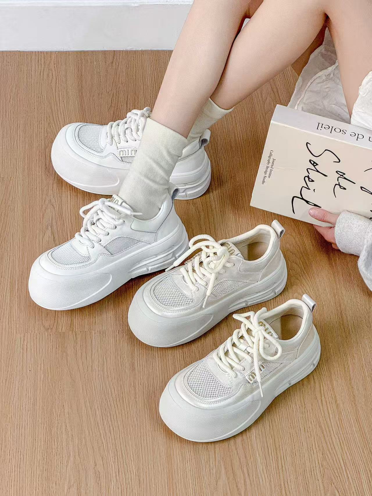 厚款薄款单网透气韩版小白鞋时尚百搭休闲板鞋中跟