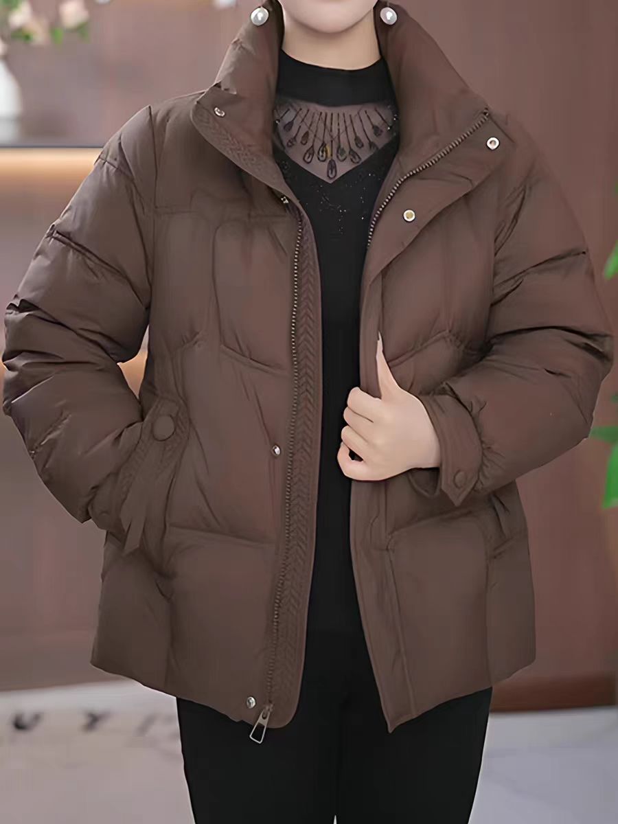 高级感时尚洋气立领羽绒服女冬2024年时尚加厚宽松休闲免洗外套