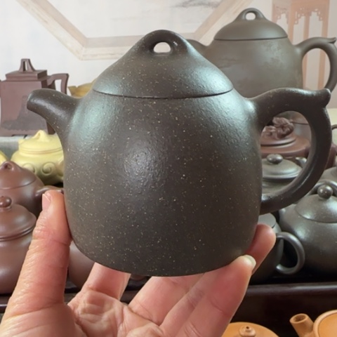 紫砂茶壶梨皮天青230c c