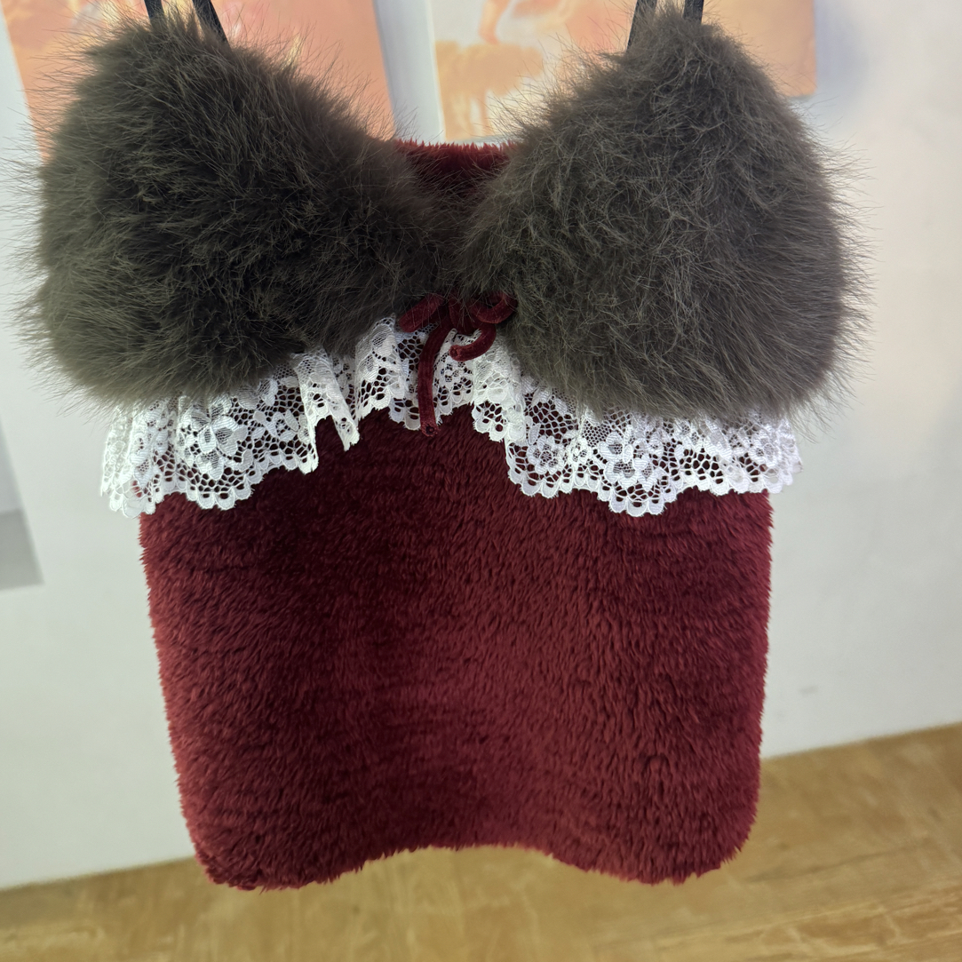 贺贺【吊带】秋冬新款保暖女睡衣优雅韩系轻奢加厚家居服吊带