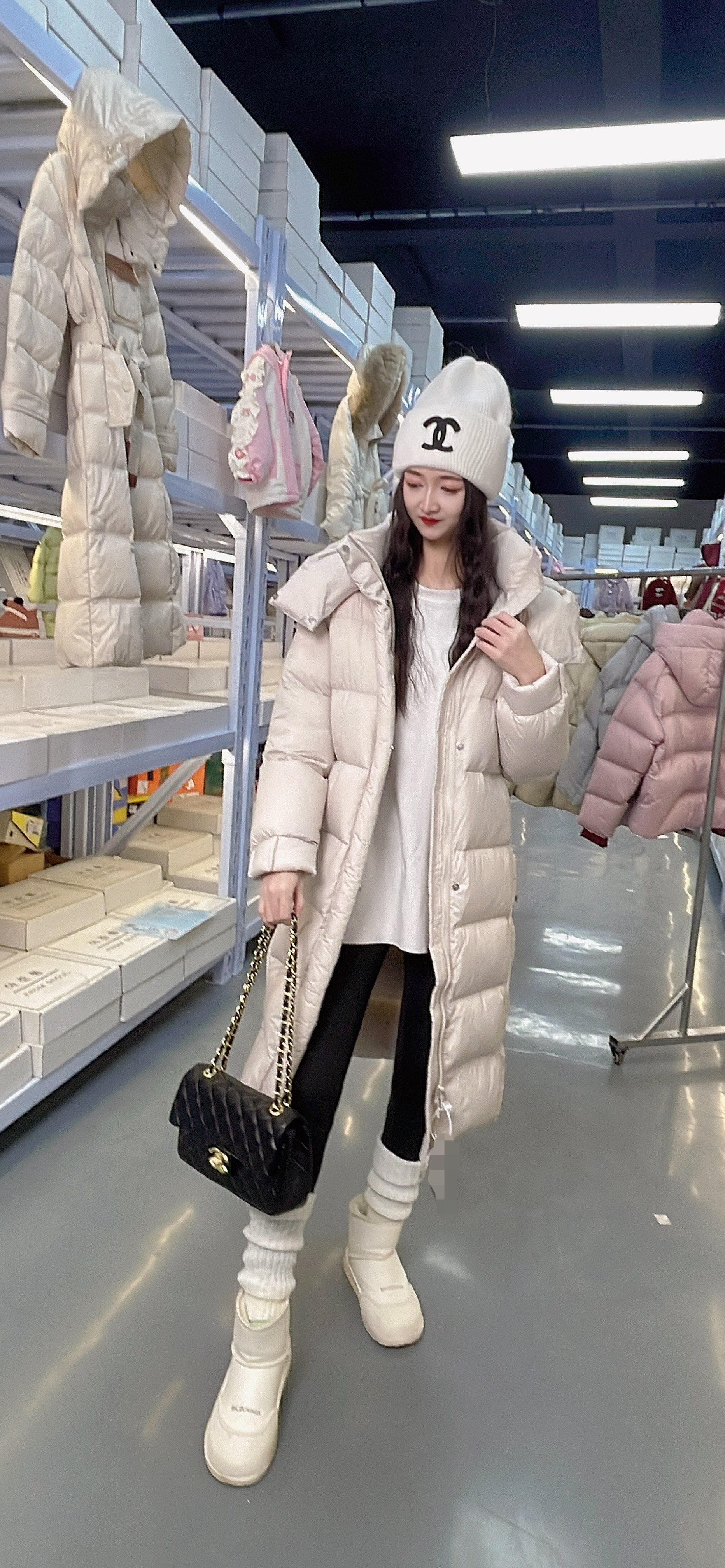 零下-50°极寒泡芙95白鹅绒长款连帽8008-1