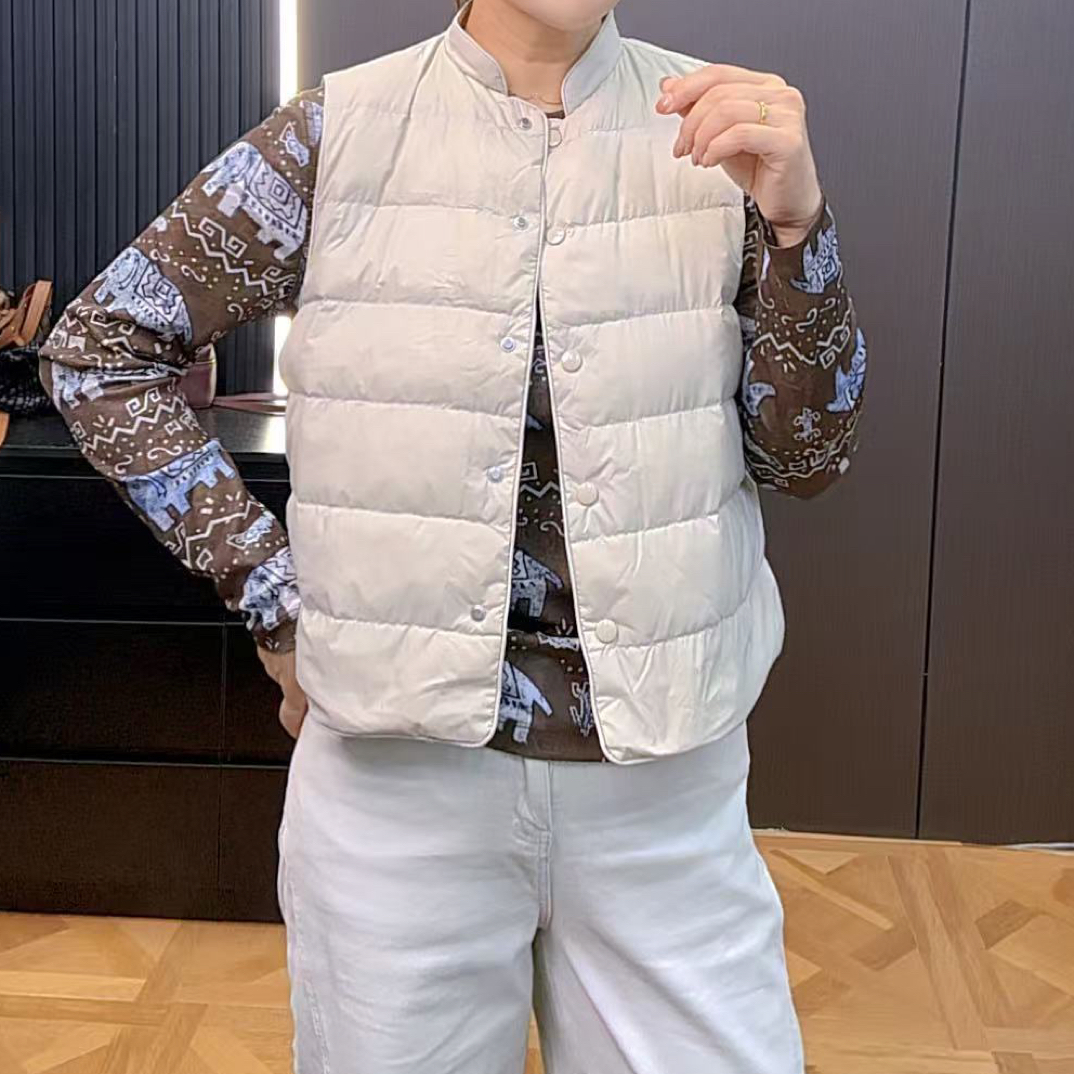 康家衣橱百搭时尚立领无袖羽绒马甲