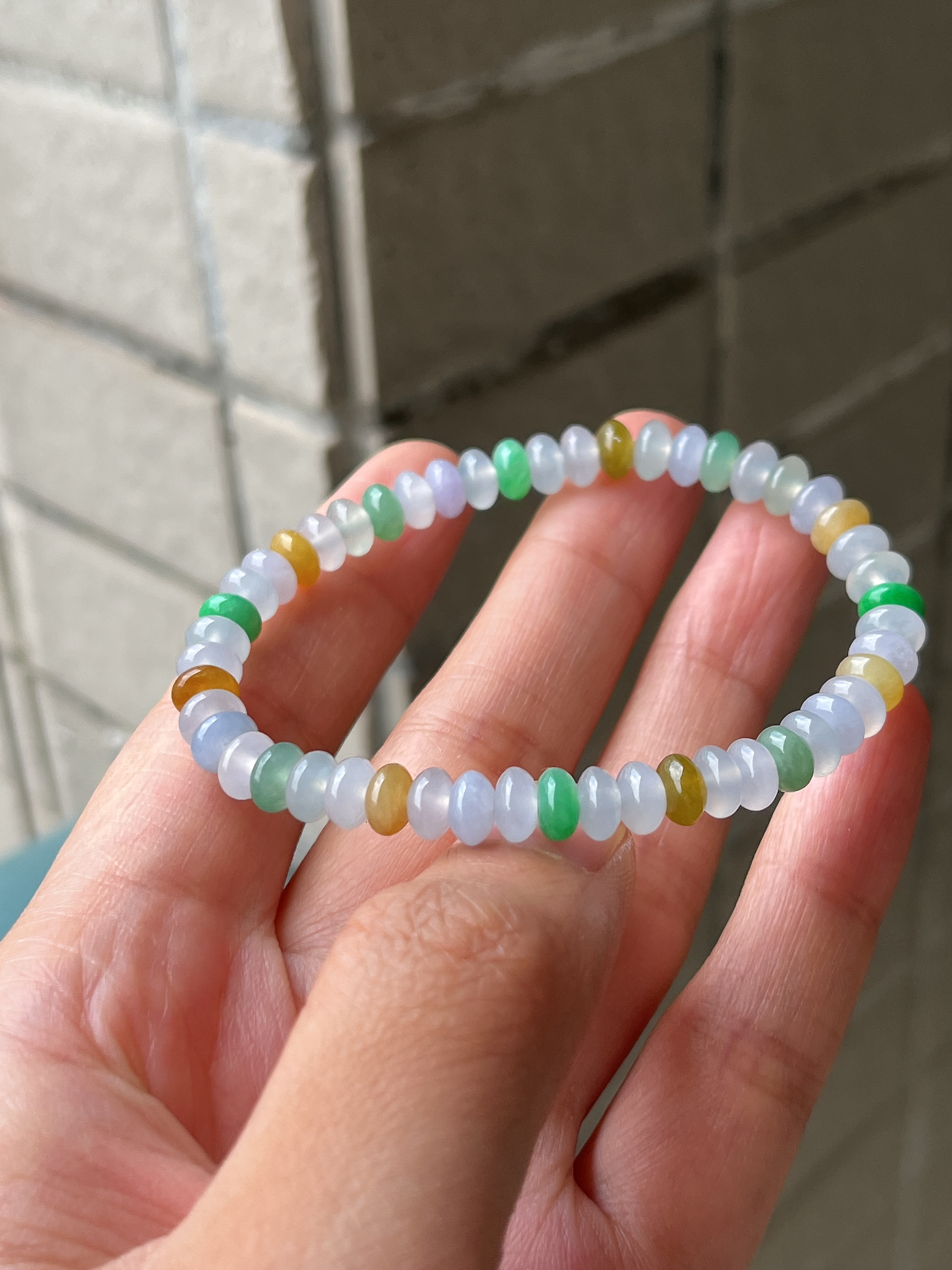翡翠A货多彩手串