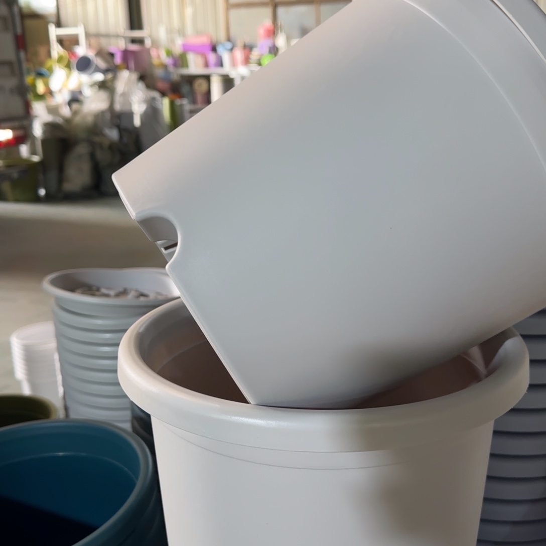 树脂四季盆5#无拖灰白微瑕6