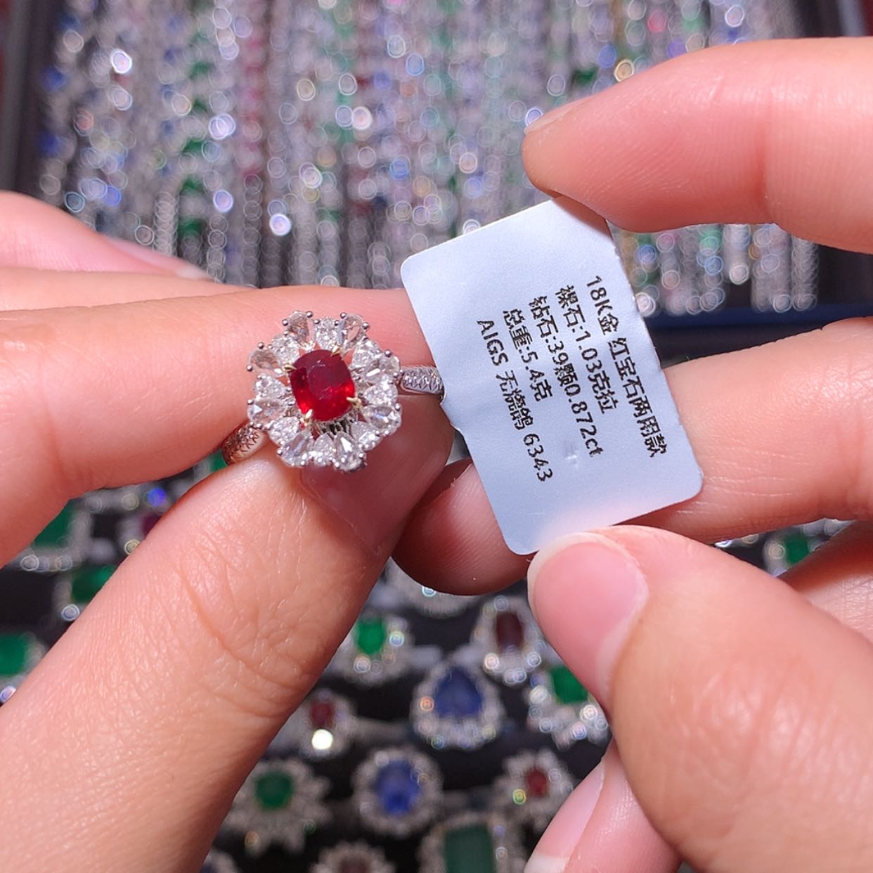 【闪购商品】红宝石戒指18K金镶嵌