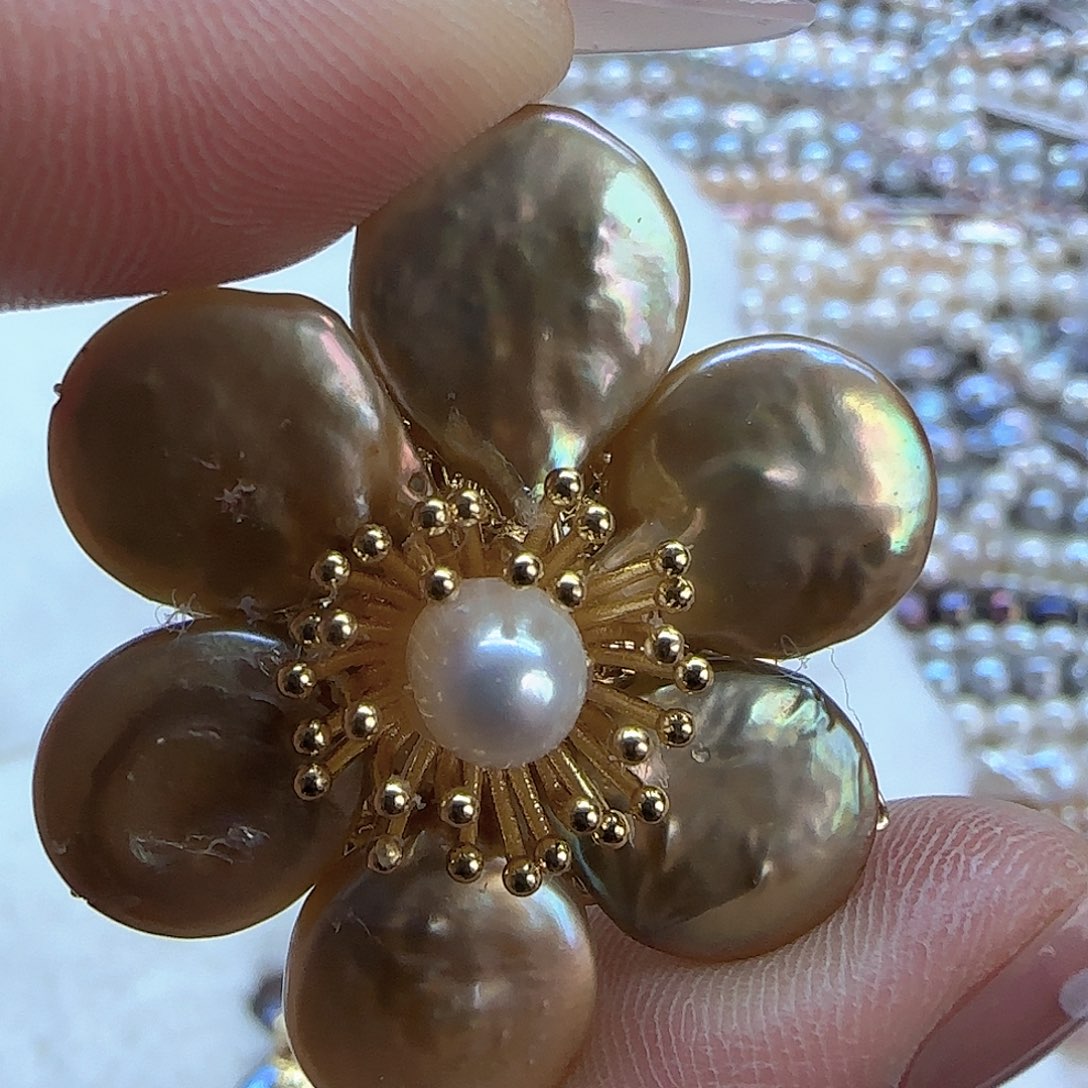 银S925镶嵌项链定制965淡水珍珠