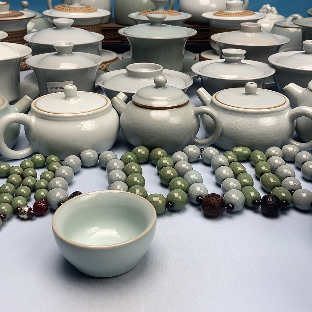 杯天青釉压手杯原矿原釉原产地