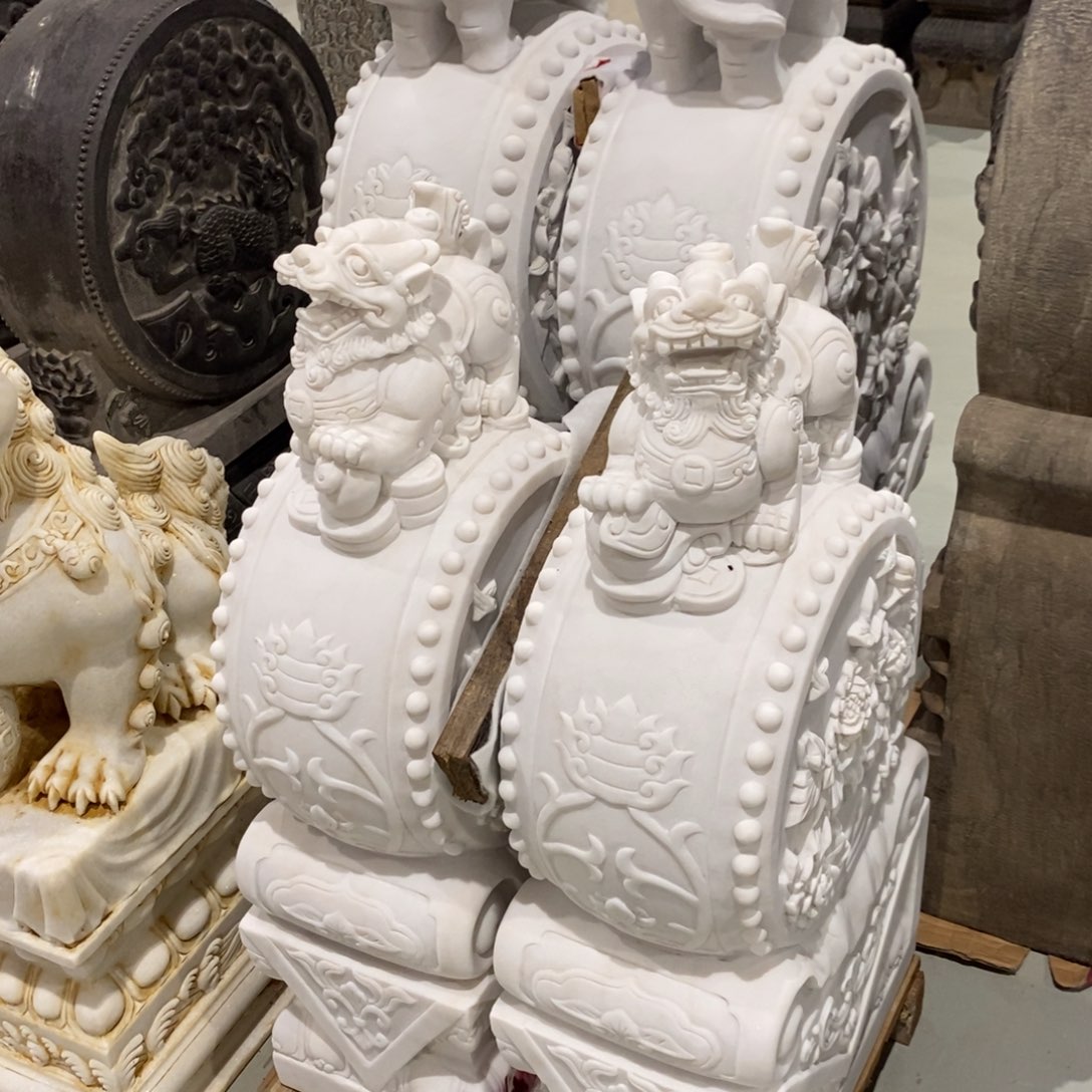 石材80抱鼓石貔貅包邮不管卸车