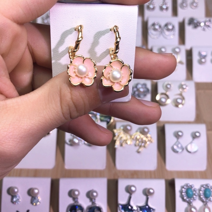 淡水珍珠耳饰银S925镶嵌