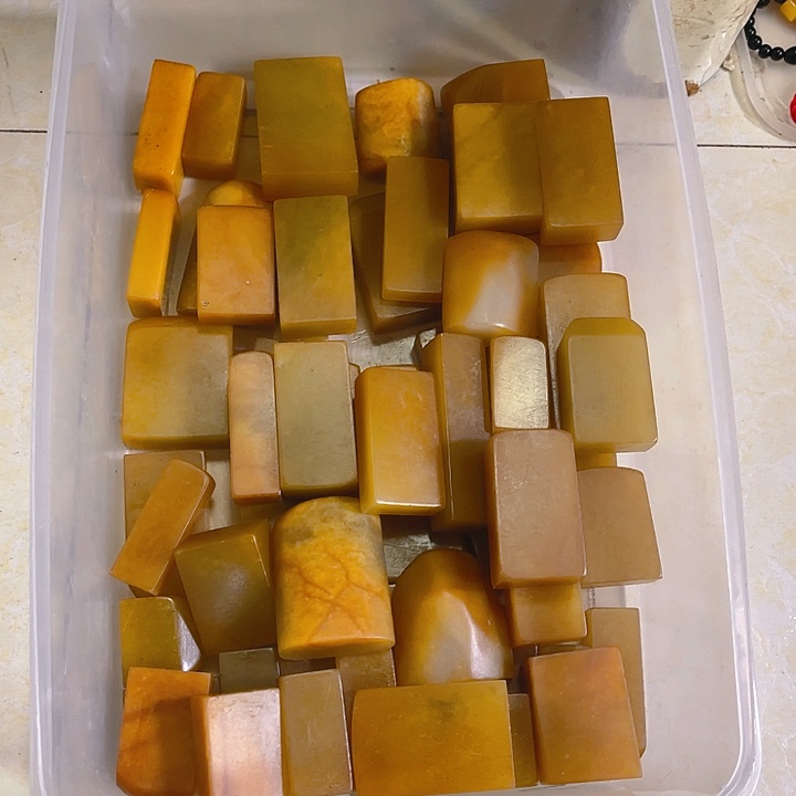 老挝石10个全黄扁章（不挑）福利价