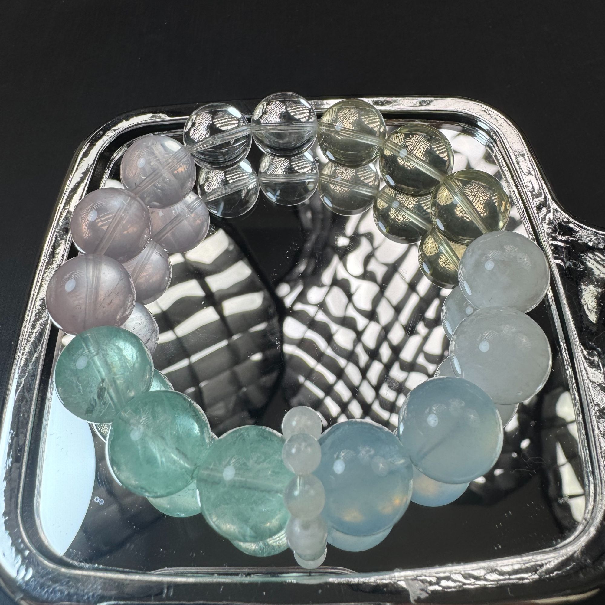 A911 天然原创水晶多宝手链14mm+多样性发一