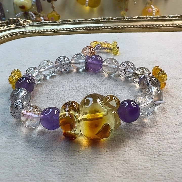 琥珀未镶嵌手链琥珀手串