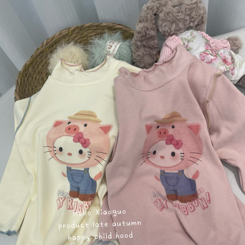 小郭同学·2025秋冬～印花Kitty猫加厚打底衫5250女童