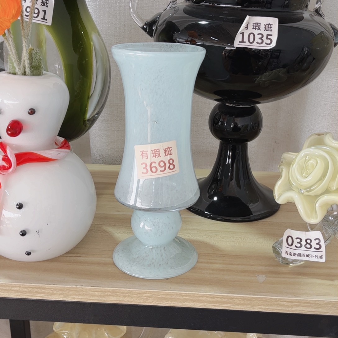 琉璃小***肉3698 微瑕花瓶摆件
