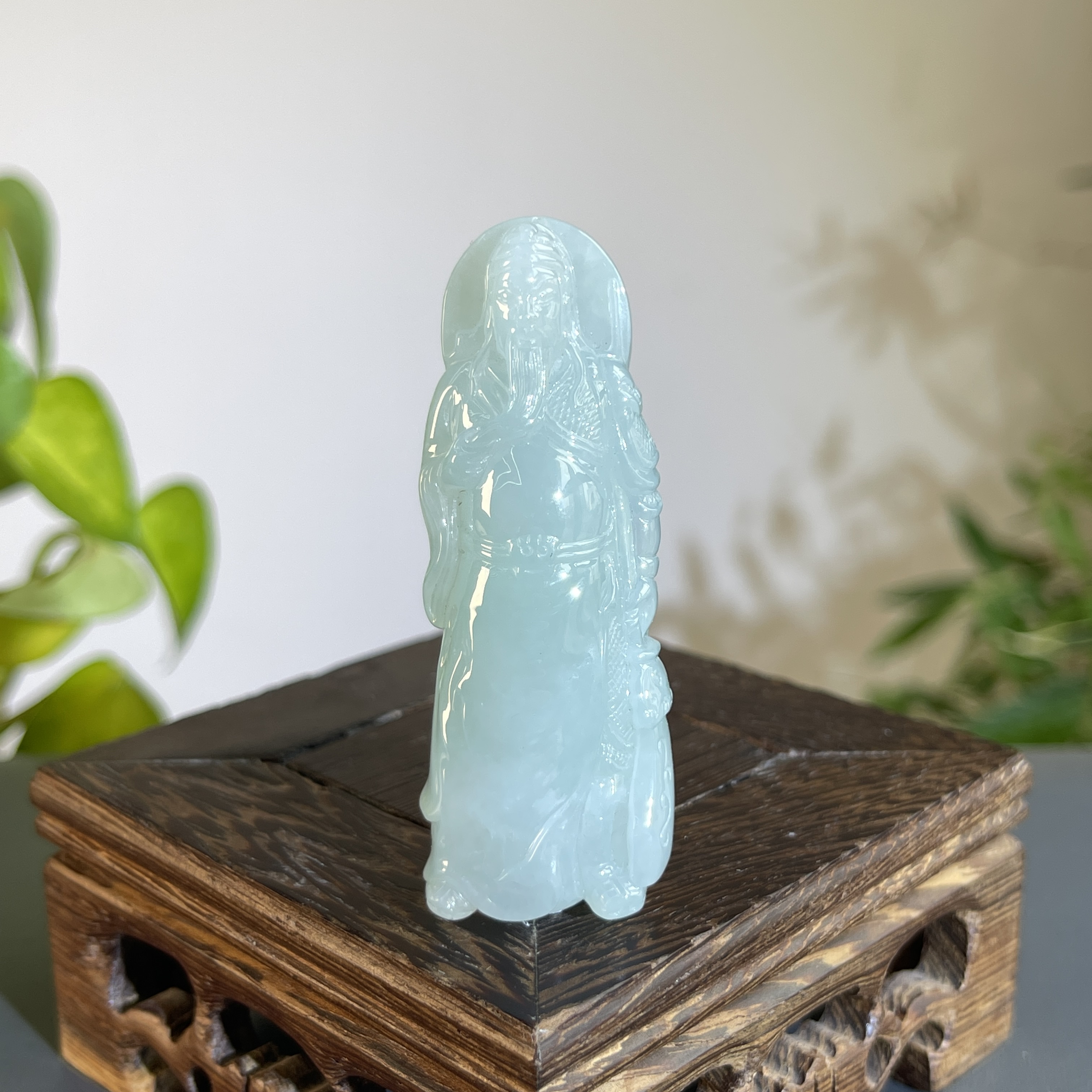 JXB15-134 天然缅甸A货翡翠  关二爷