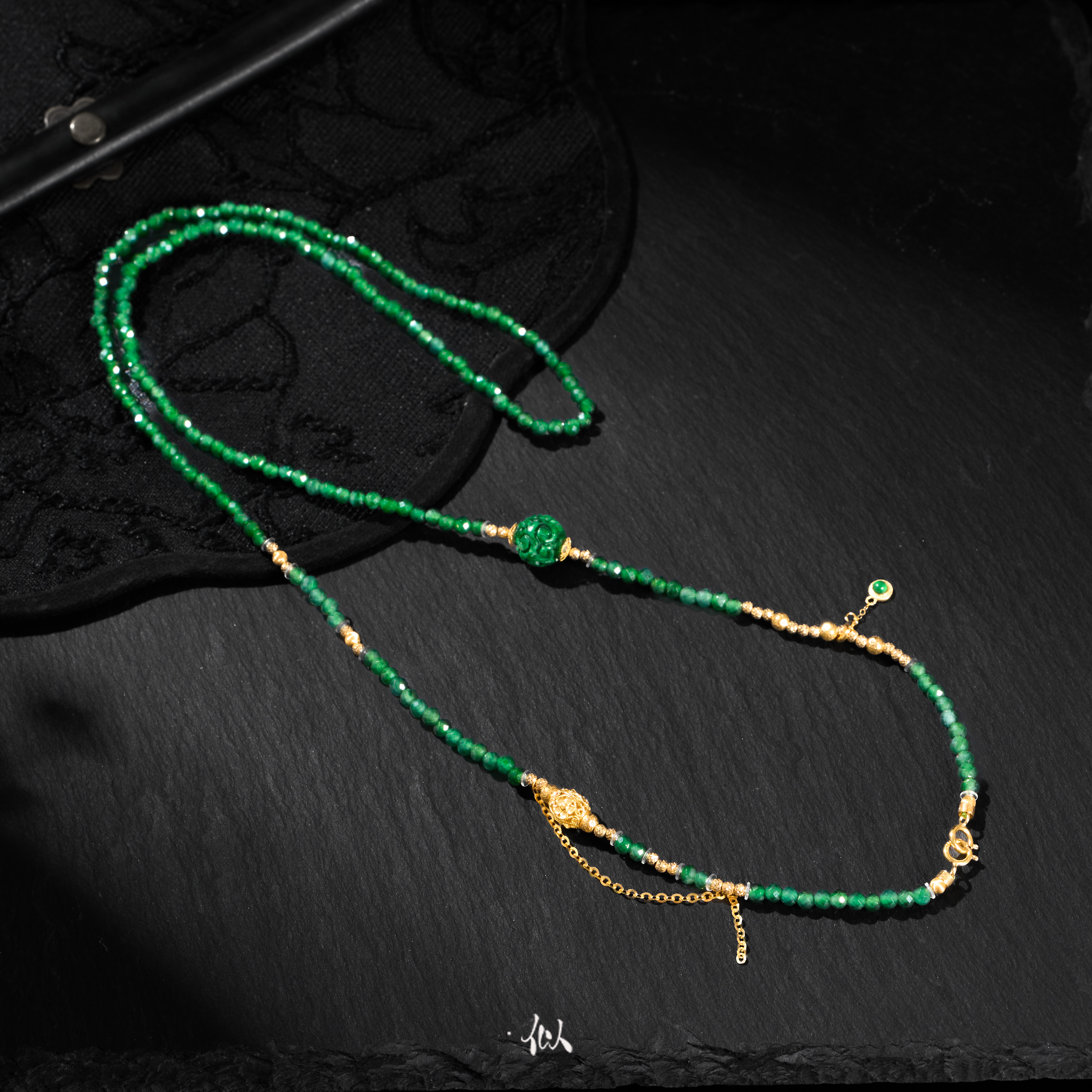 L【碧泽】·似梓珠宝· 18K翡翠项链  多样性发一  XYGD206120-G