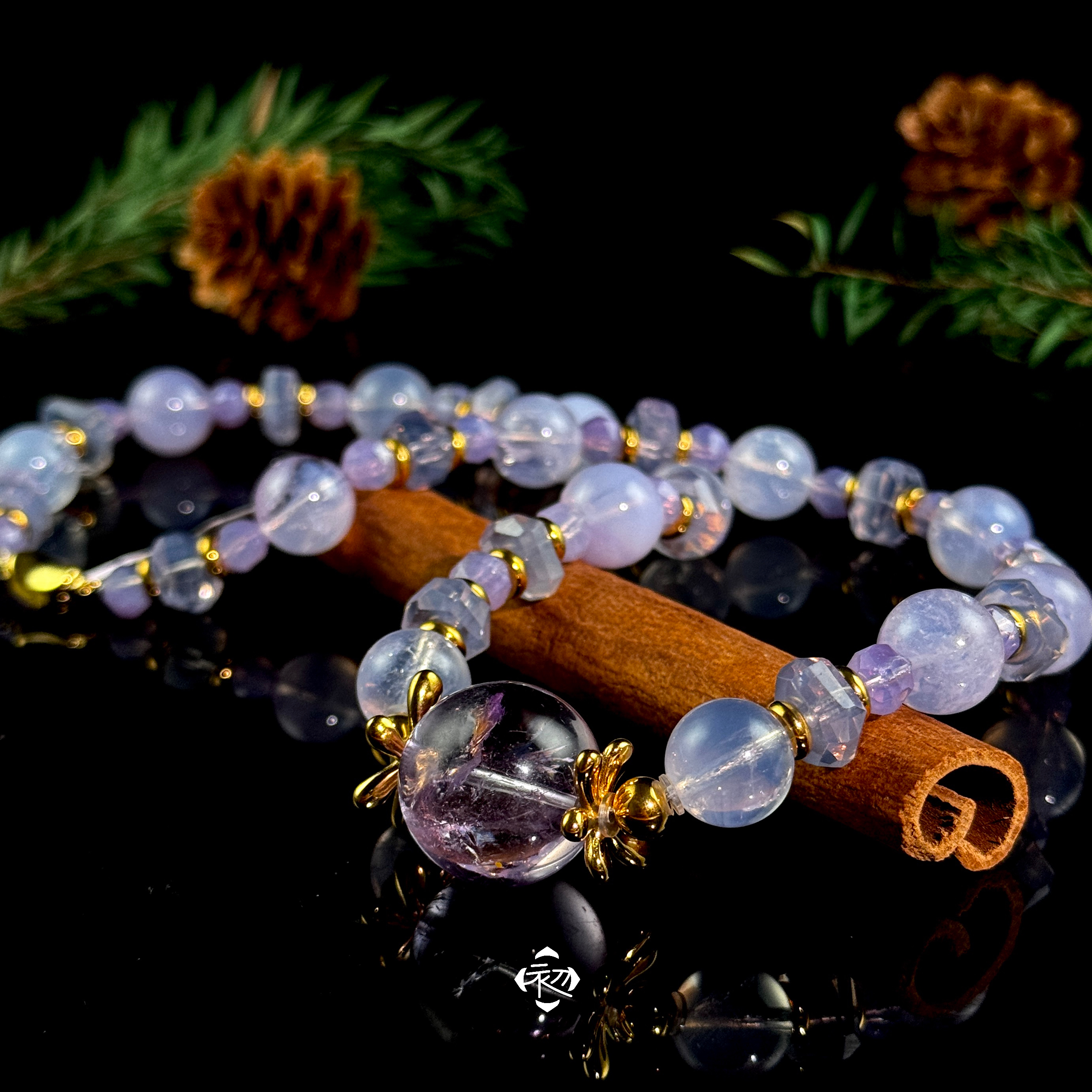 F82T「木槿·花开」 高品 紫玉晶 水晶 锁骨链