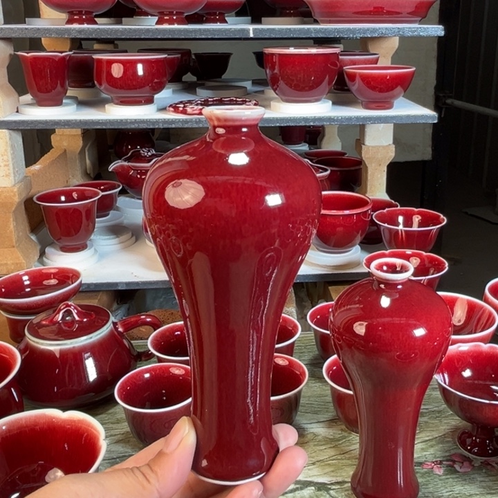 景德镇浅行窑梅瓶摆件