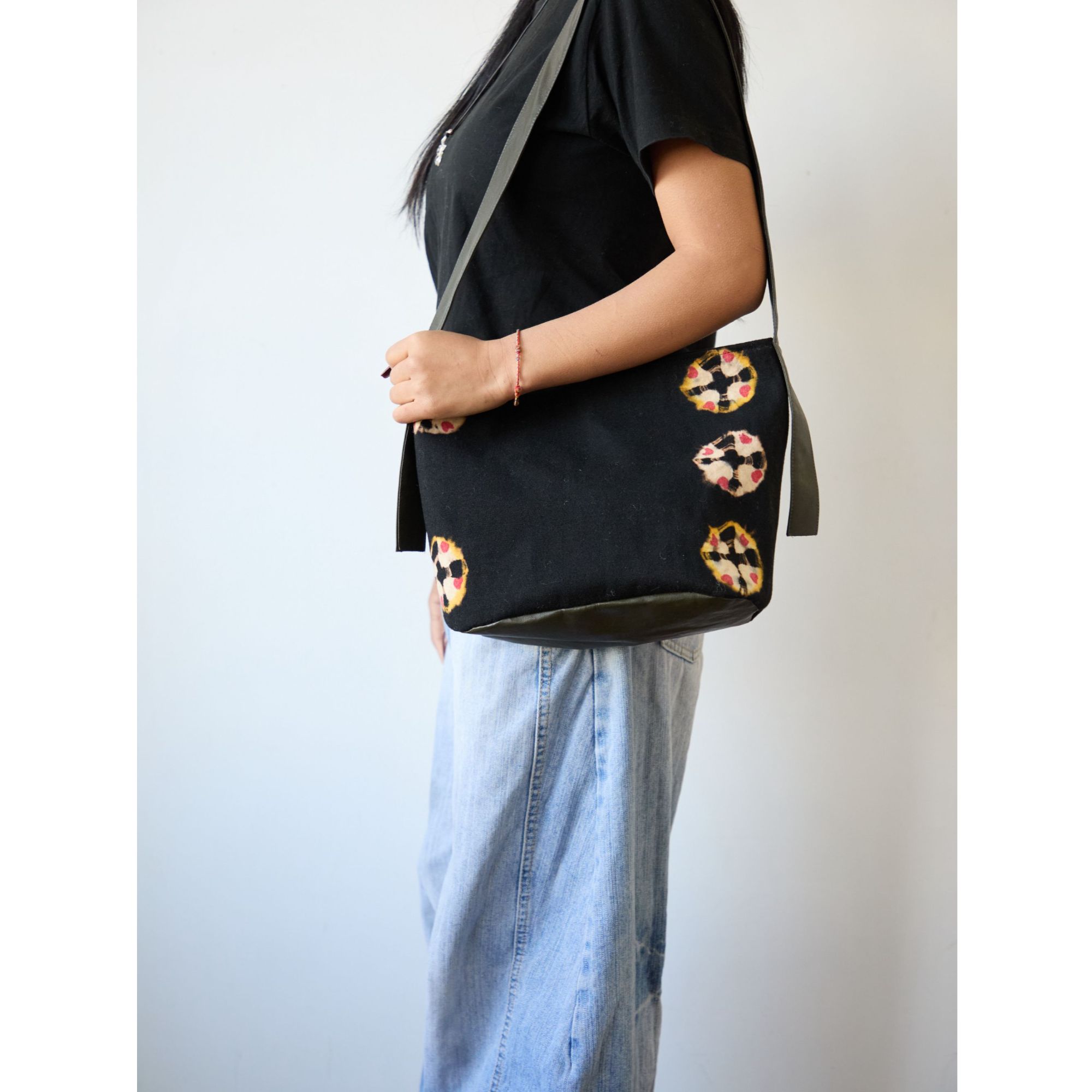 诺日原创藏地黑氆氇皮带包