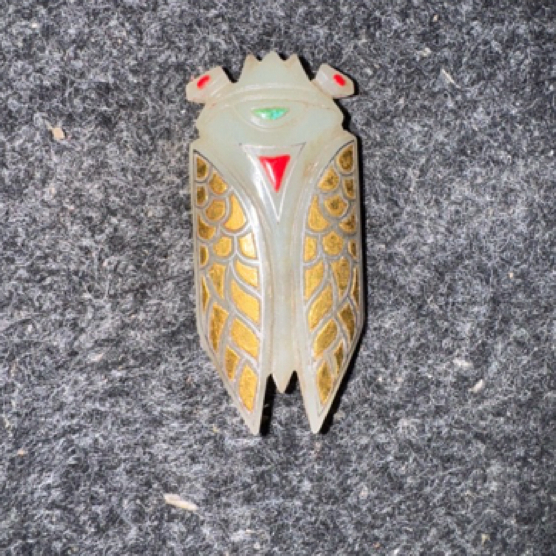 和田玉白玉八刀蝉，挂件