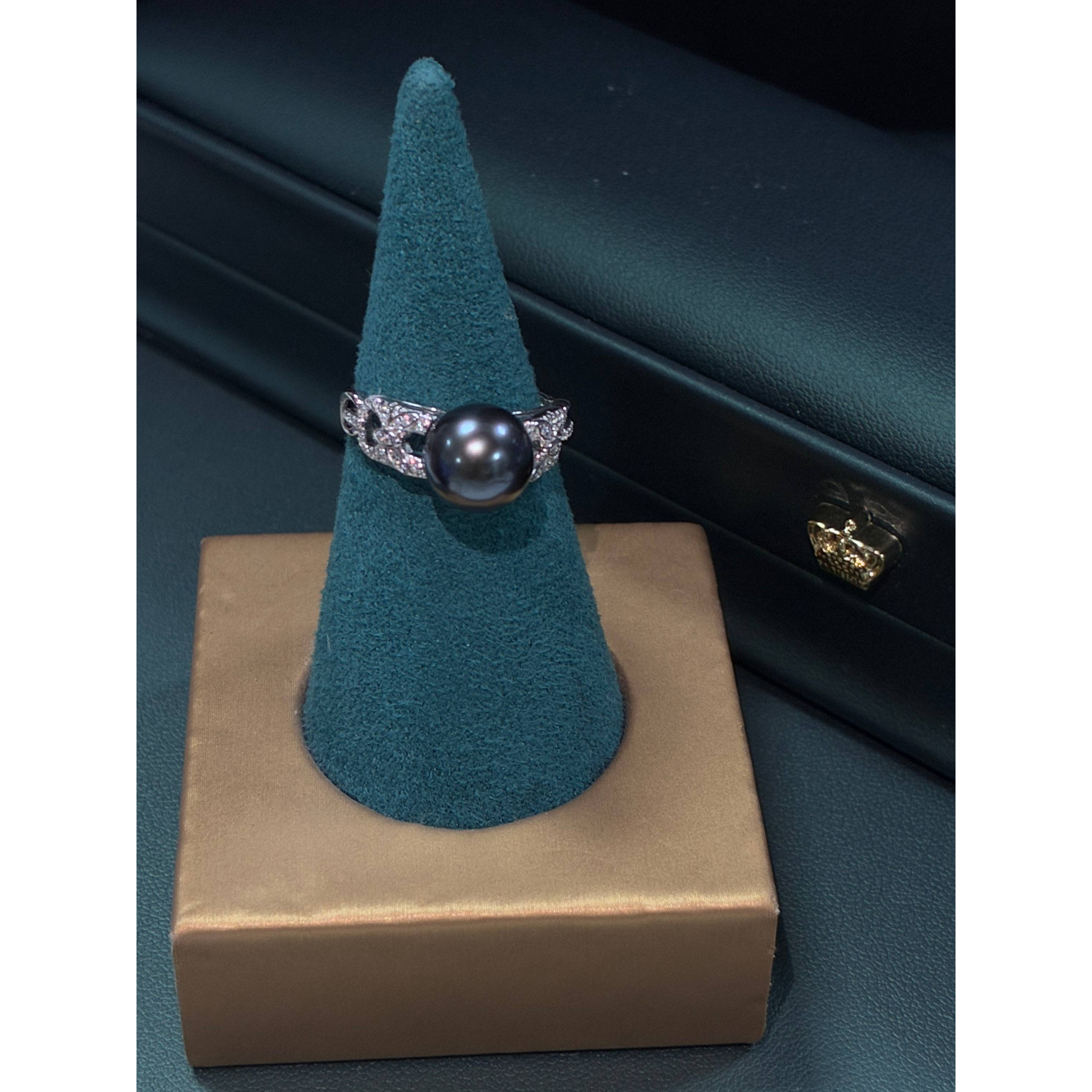 【T&B暗夜·戒指】大溪地正圆9-11mm复古镂空经典小