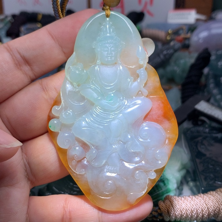 翡翠颈饰未镶嵌保真天然A货翡翠