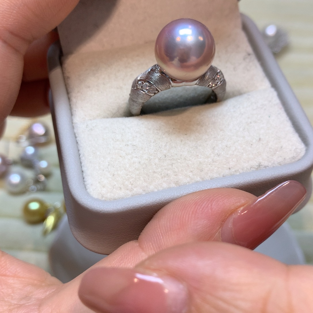 淡水珍珠戒指银S925镶嵌