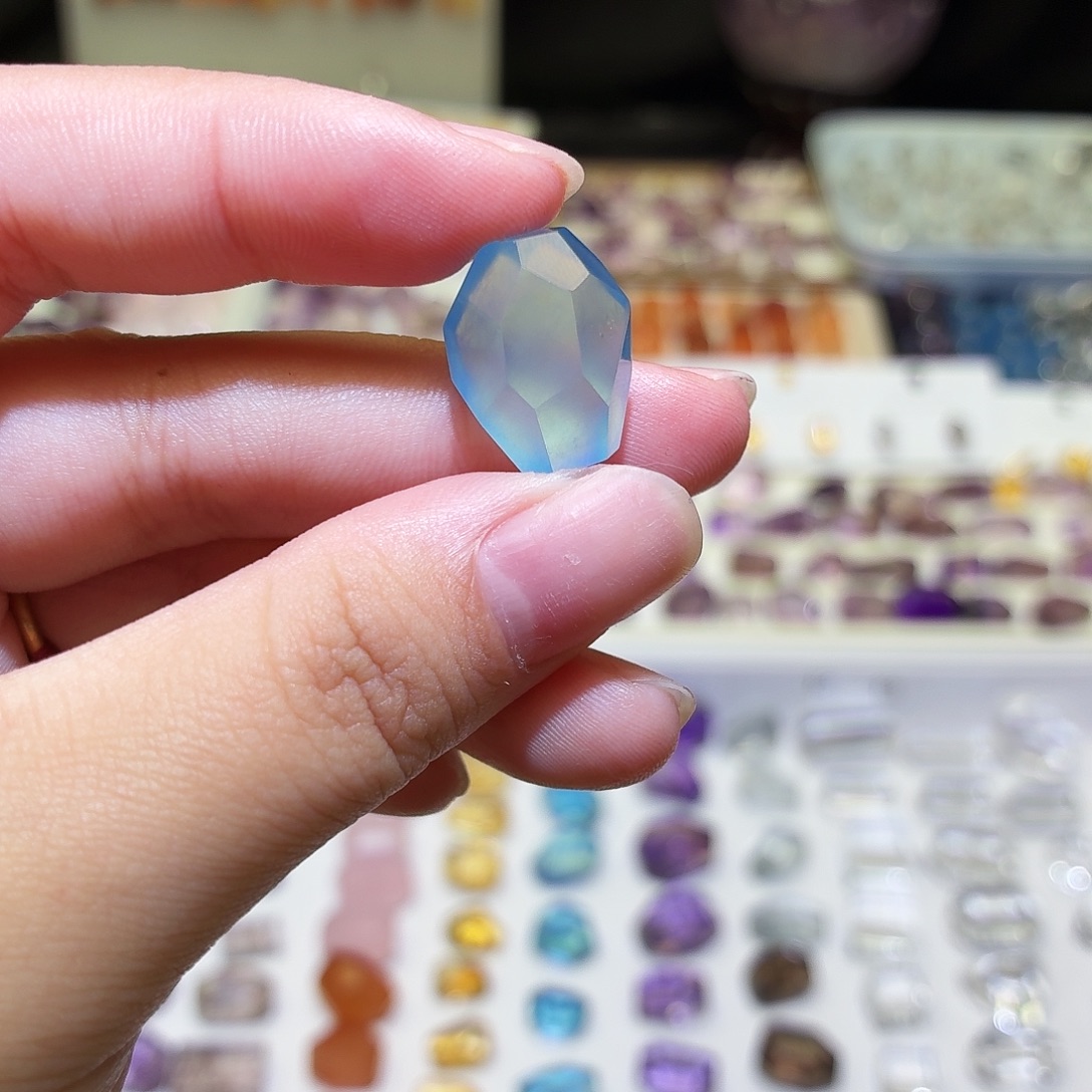 水晶未镶嵌吊坠(不含链)海蓝宝 随形 打孔定制不退换