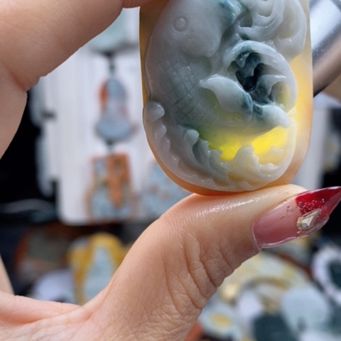 翡翠颈饰14K金镶嵌翡翠