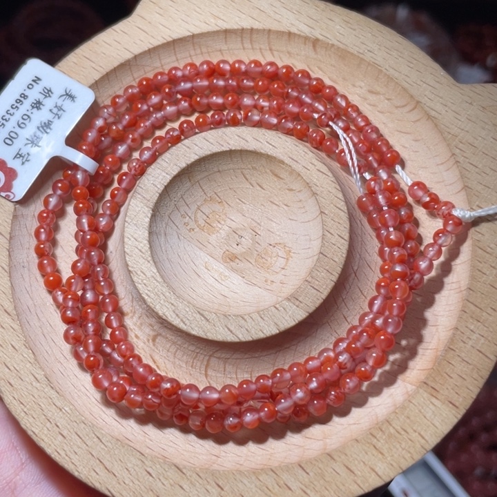 南红玛瑙未镶嵌3咪小米串2485