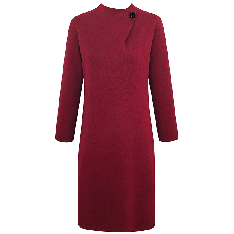 【新年限定】织希TESSITI红色高领长袖连衣裙