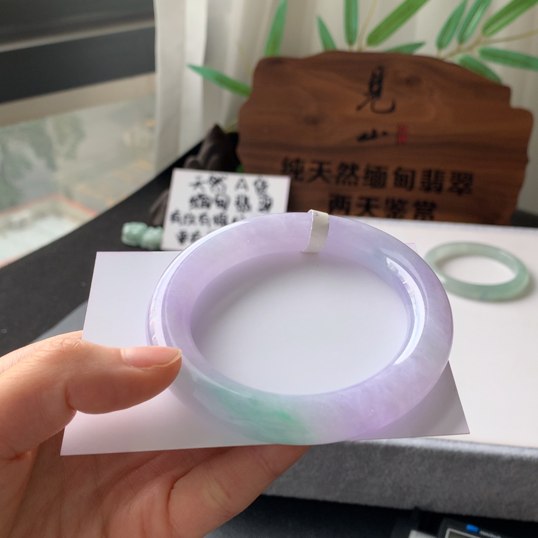 翡翠未镶嵌手镯57.2圆条