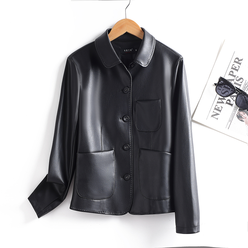 海宁真皮绵羊皮短款春秋休闲女款皮衣  KFLD-1608#