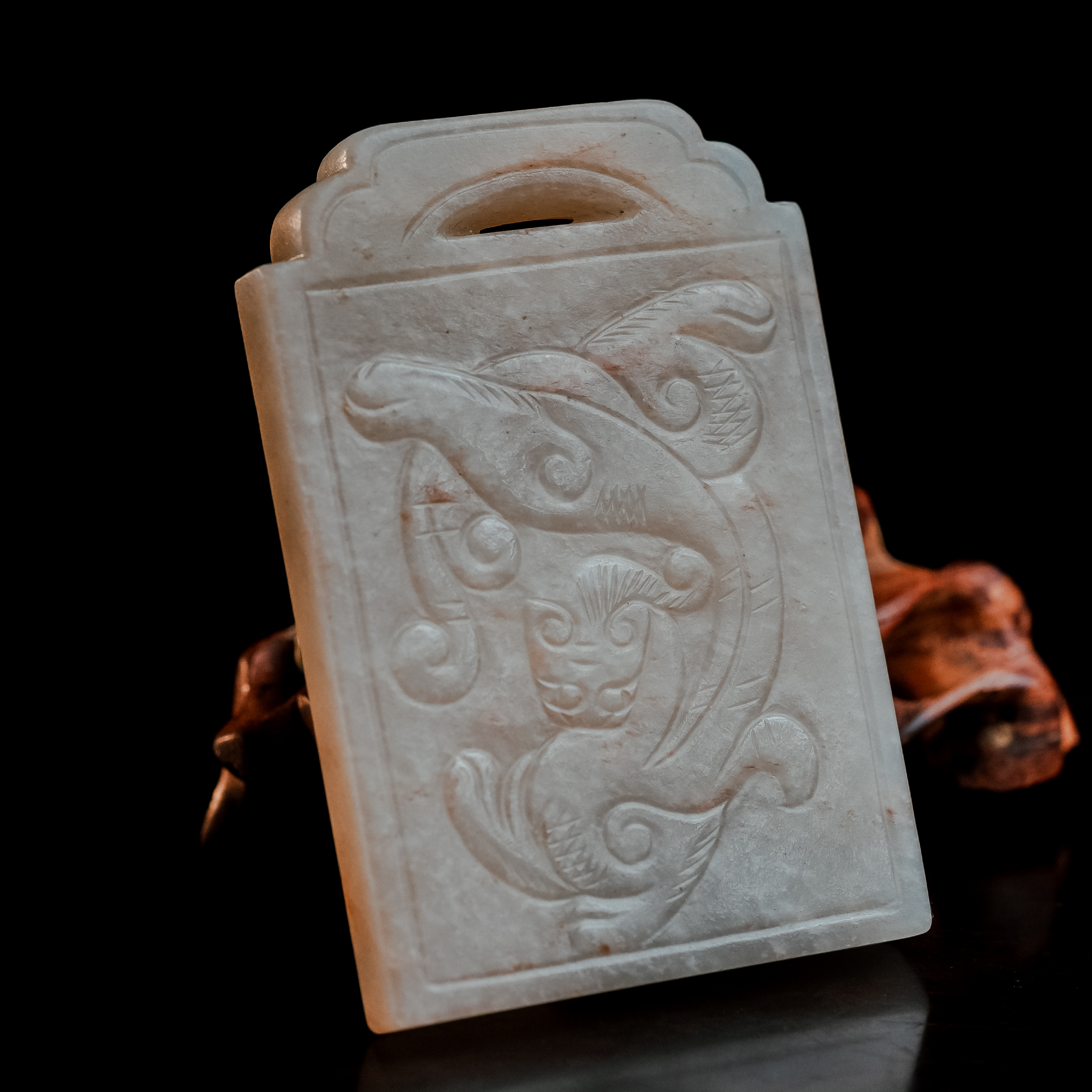 明代和田玉龙纹玉佩-CS