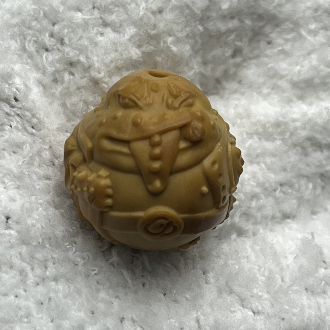 猴头雕刻单颗蛤蟆大王，光头强料走色快雕刻立体纹路清晰