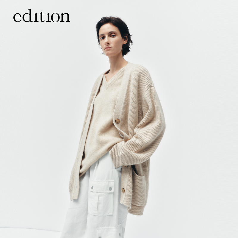 【达人专属】E+云朵系列edition条纹内衬毛衣外套#EBD3CAR011