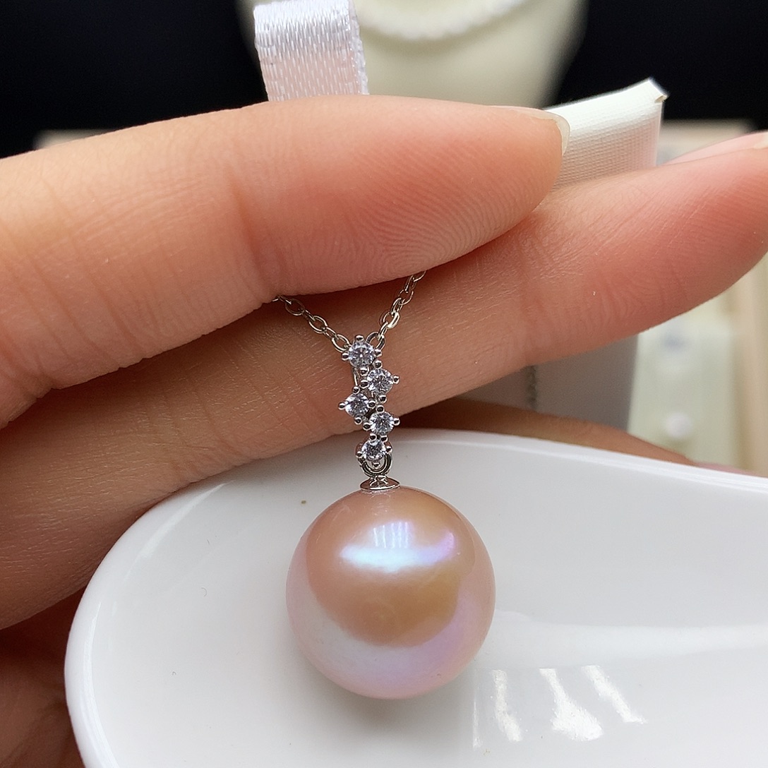 淡水珍珠银S925镶嵌颈饰