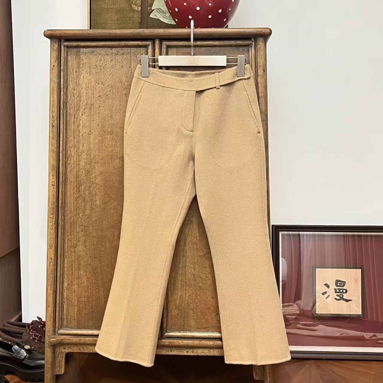 《绒耀经典微喇裤》MYL 2025秋冬双面羊绒休闲裤中腰直筒长裤720g