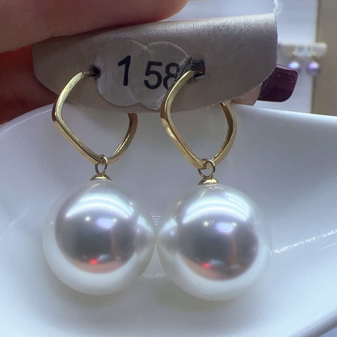 淡水珍珠耳饰18K金镶嵌