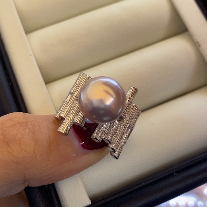 淡水珍珠颈饰银S925镶嵌11-12金粉