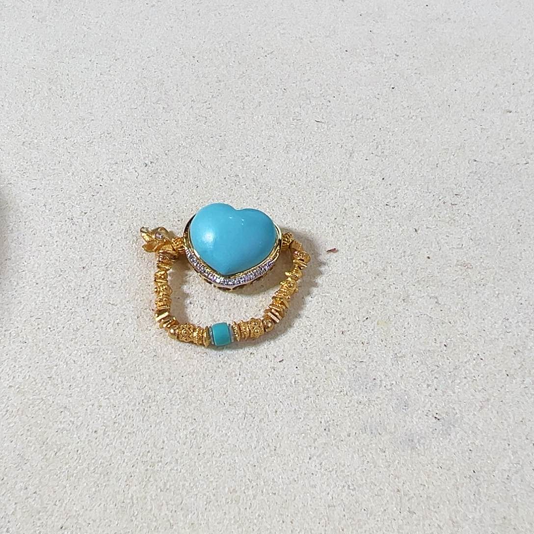 绿松石戒指18K金镶嵌戒指