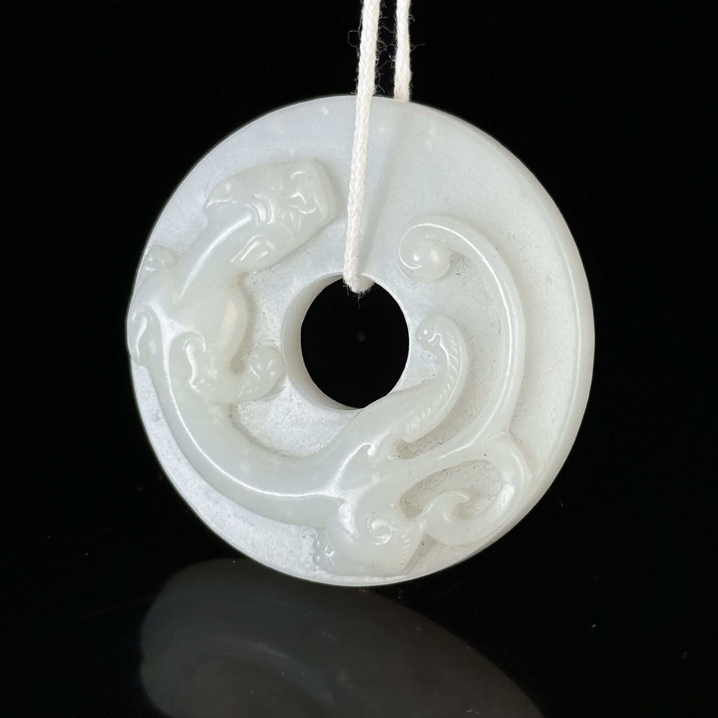 清和田玉盘螭龙纹璧 ZR100115009*【上海兰馨】