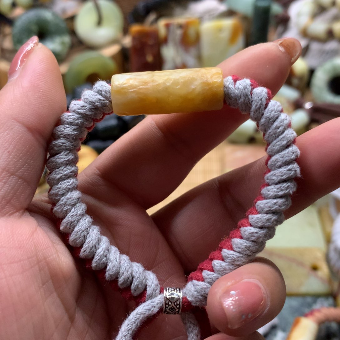 蛇纹石玉合金颈饰