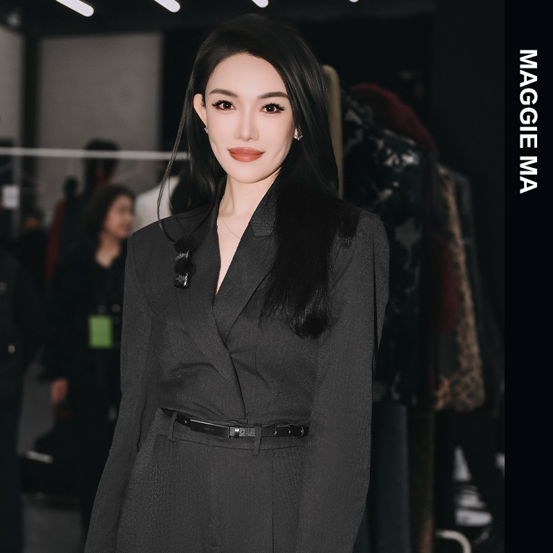 MAGGIEMA马婧洋气衣服女灰色穿搭沉稳内敛简约干练通勤连体裤106P