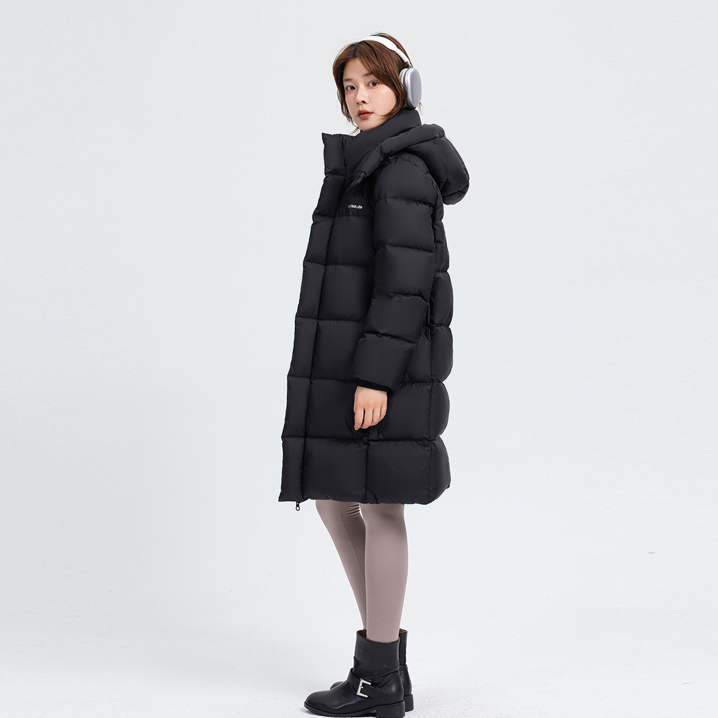 知羽家-高品质95白鸭绒羽绒服女中长款冬季加厚抗寒保暖简约时尚