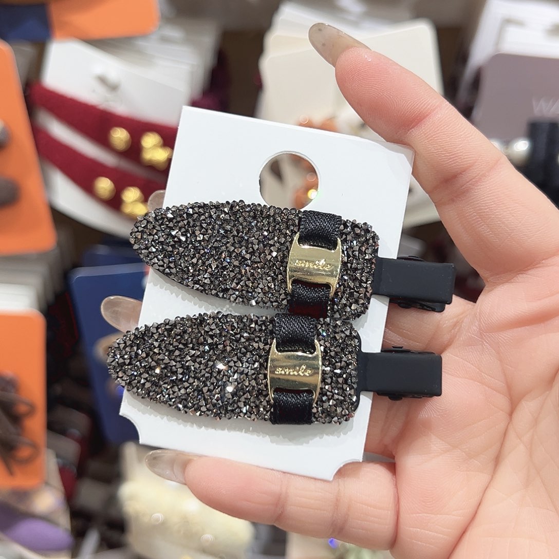 非金属砂糖黑色无痕鸭夹一对