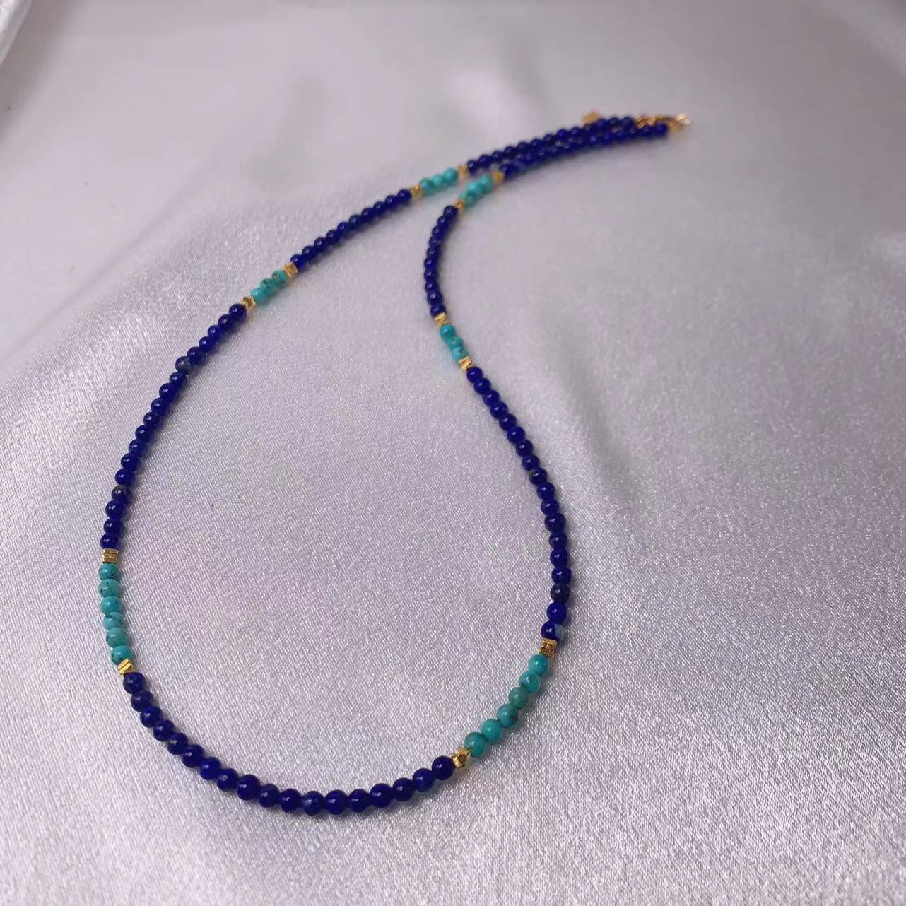 S925银天然青金石项链