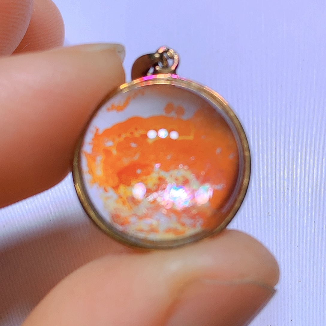 吊坠银S925镀金镶嵌水晶天然水晶