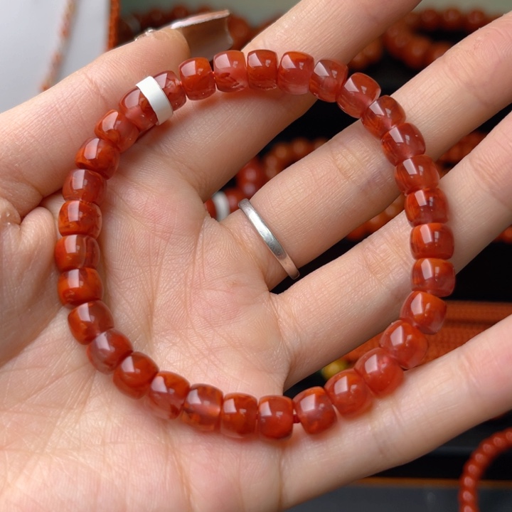 南红玛瑙未镶嵌南红玛瑙直切火焰手串7mm